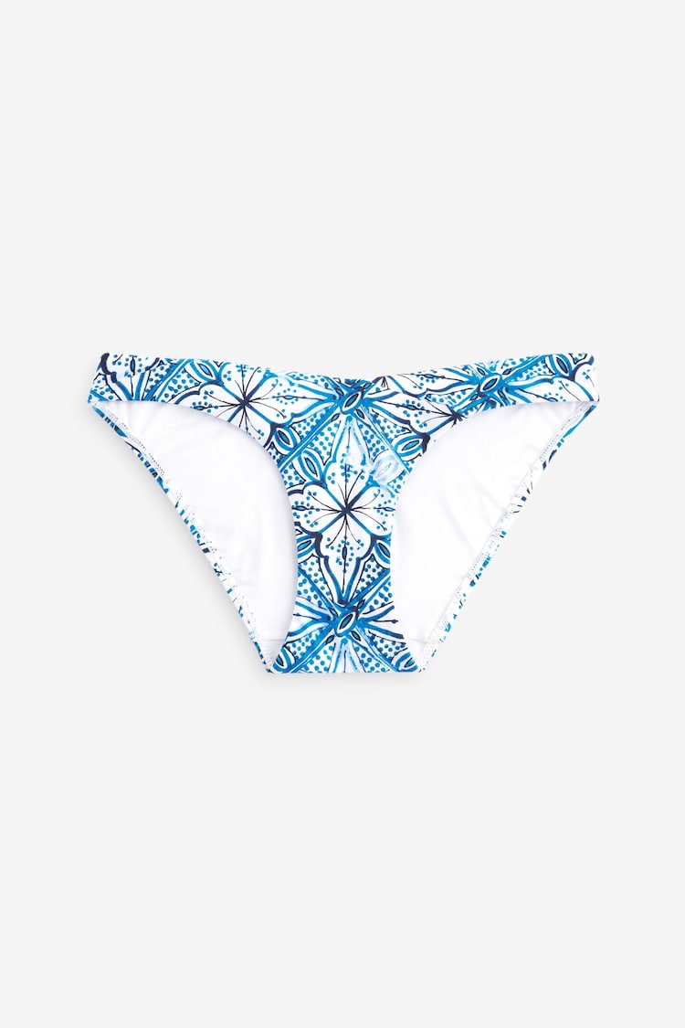 Blue/White Tile High Leg Bikini Bottoms - Image 5 of 5