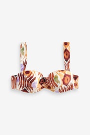 Brown Aztec Shaping Padded Wired Bandeau Bikini Top - Image 5 of 5
