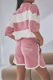 self. Pink Stripe Short Loungewear Set - Image 4 of 6