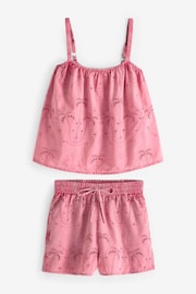 Pink Palm Cami Vest Shorts Set - Image 7 of 10