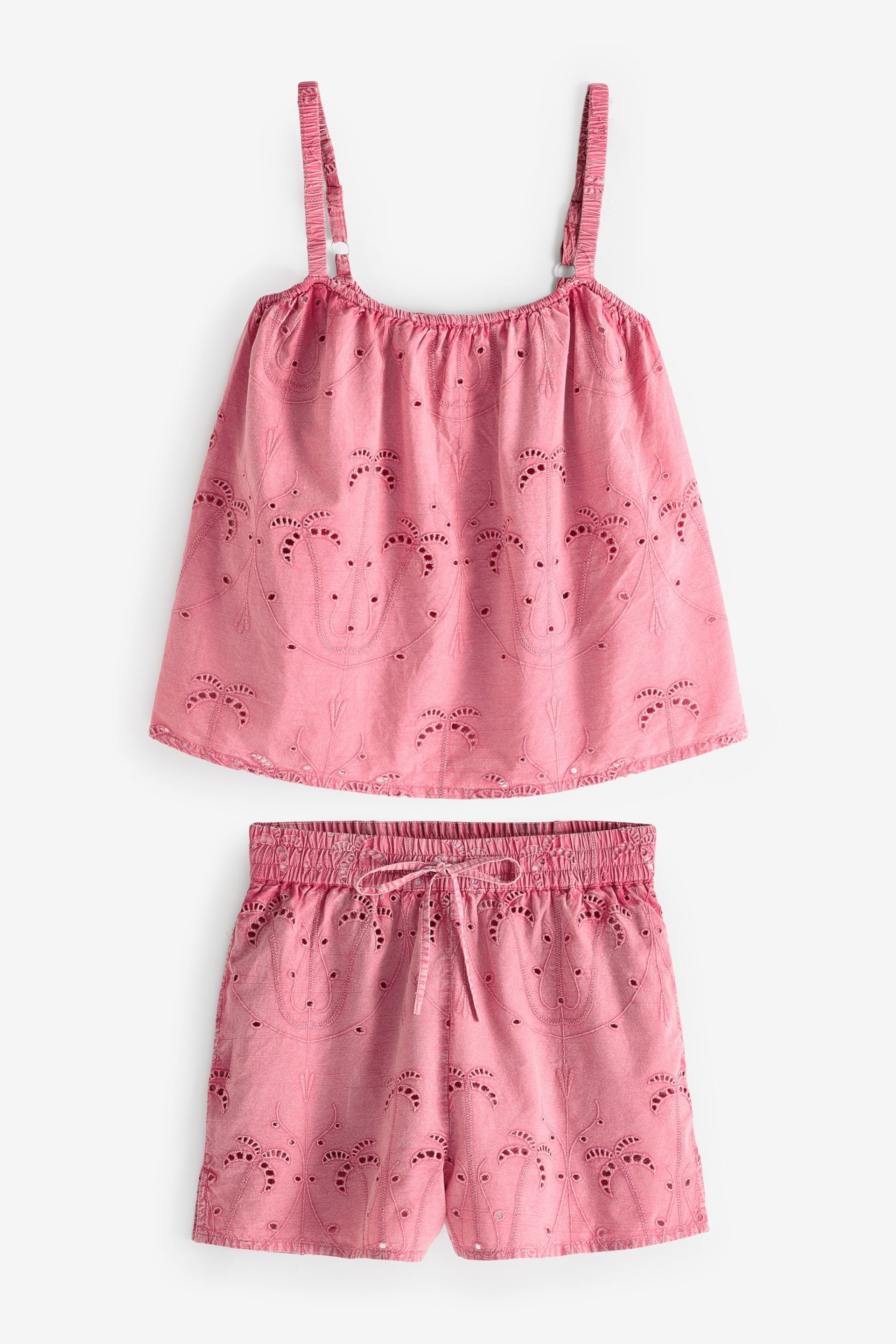 Pink Palm Cami Vest Shorts Set - Image 7 of 10