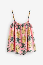 Pink Pineapple Linen Blend Vest Short Set - Image 7 of 9