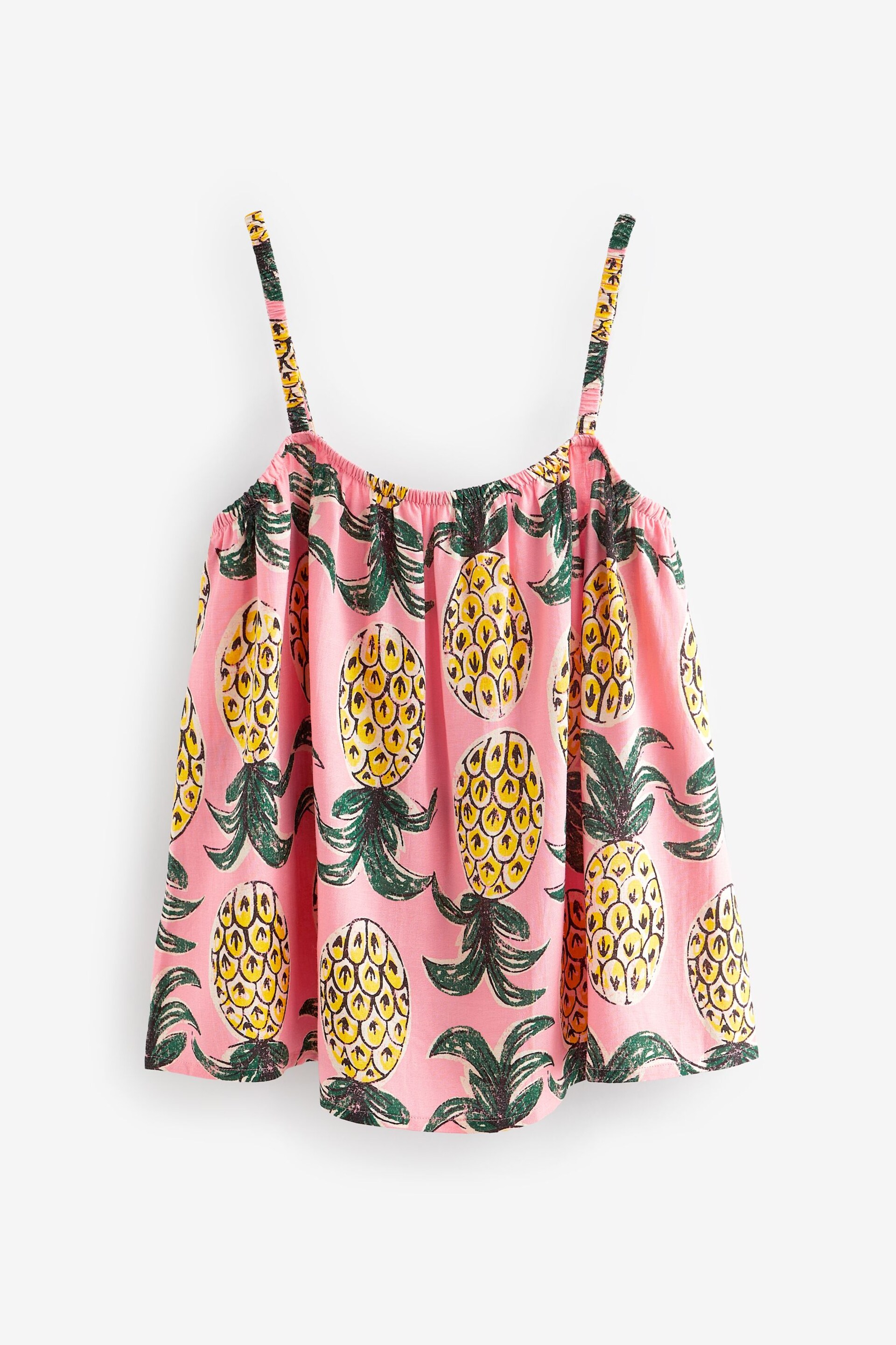 Pink Pineapple Linen Blend Vest Short Set - Image 7 of 9