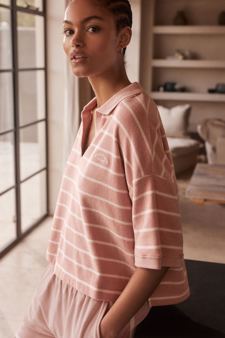 Pink Stripe Towelling Top - Image 2 of 6