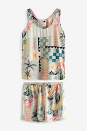 Sage Green Floral Vest Short Pyjamas Set - Image 6 of 9