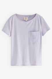 Lilac Purple Stripe 100% Cotton Short Set Pyjamas - Image 8 of 10