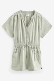 Green Stripe Crinkle Playsuit - Image 6 of 7