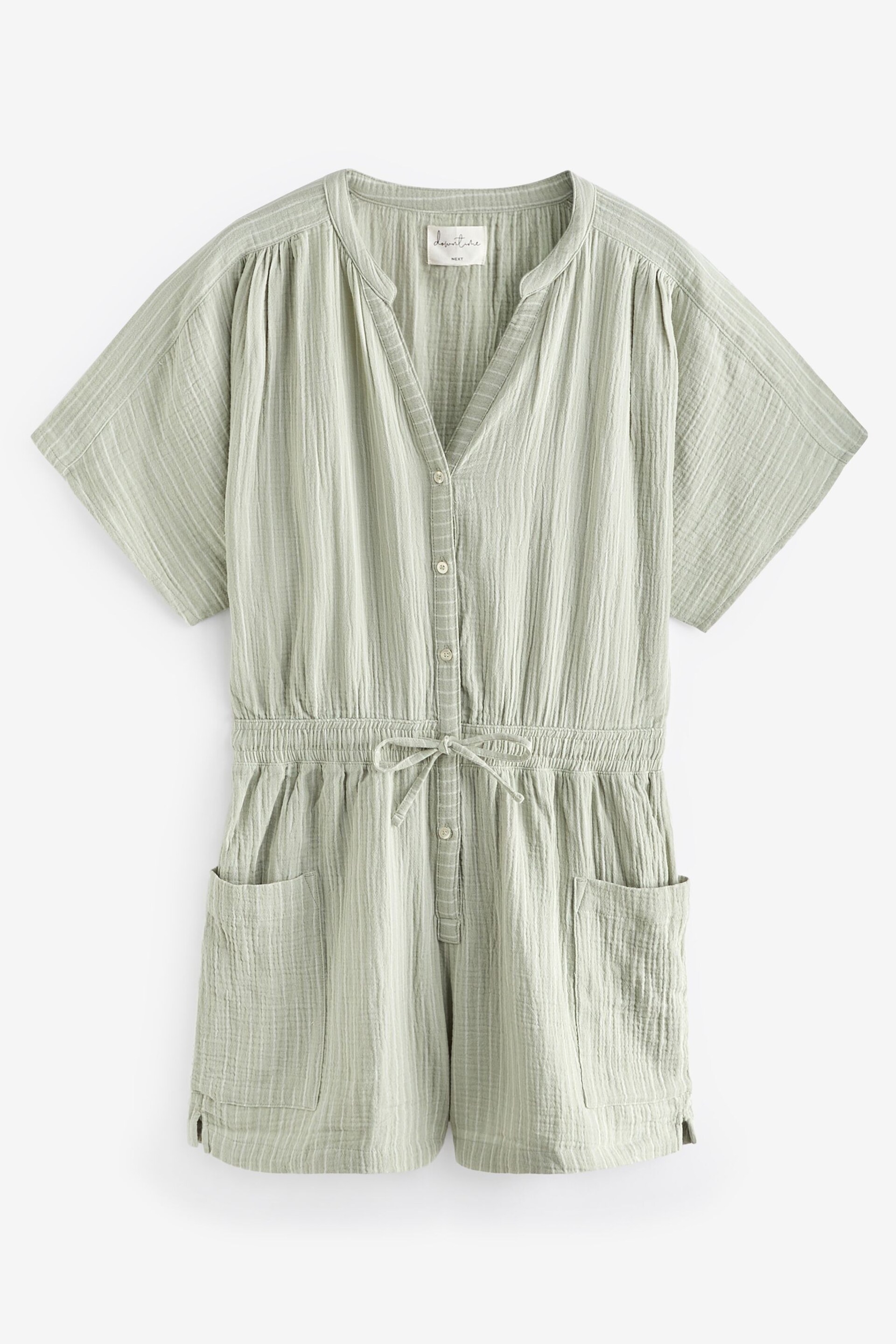 Green Stripe Crinkle Playsuit - Image 6 of 7