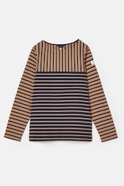 Joules New Harbour Tan/Navy Boat Neck Breton Top - Image 8 of 8