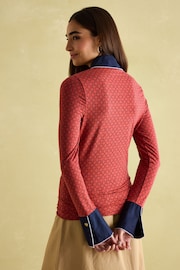 Joules Cordelia Red Geo Long Sleeve Top - Image 2 of 8