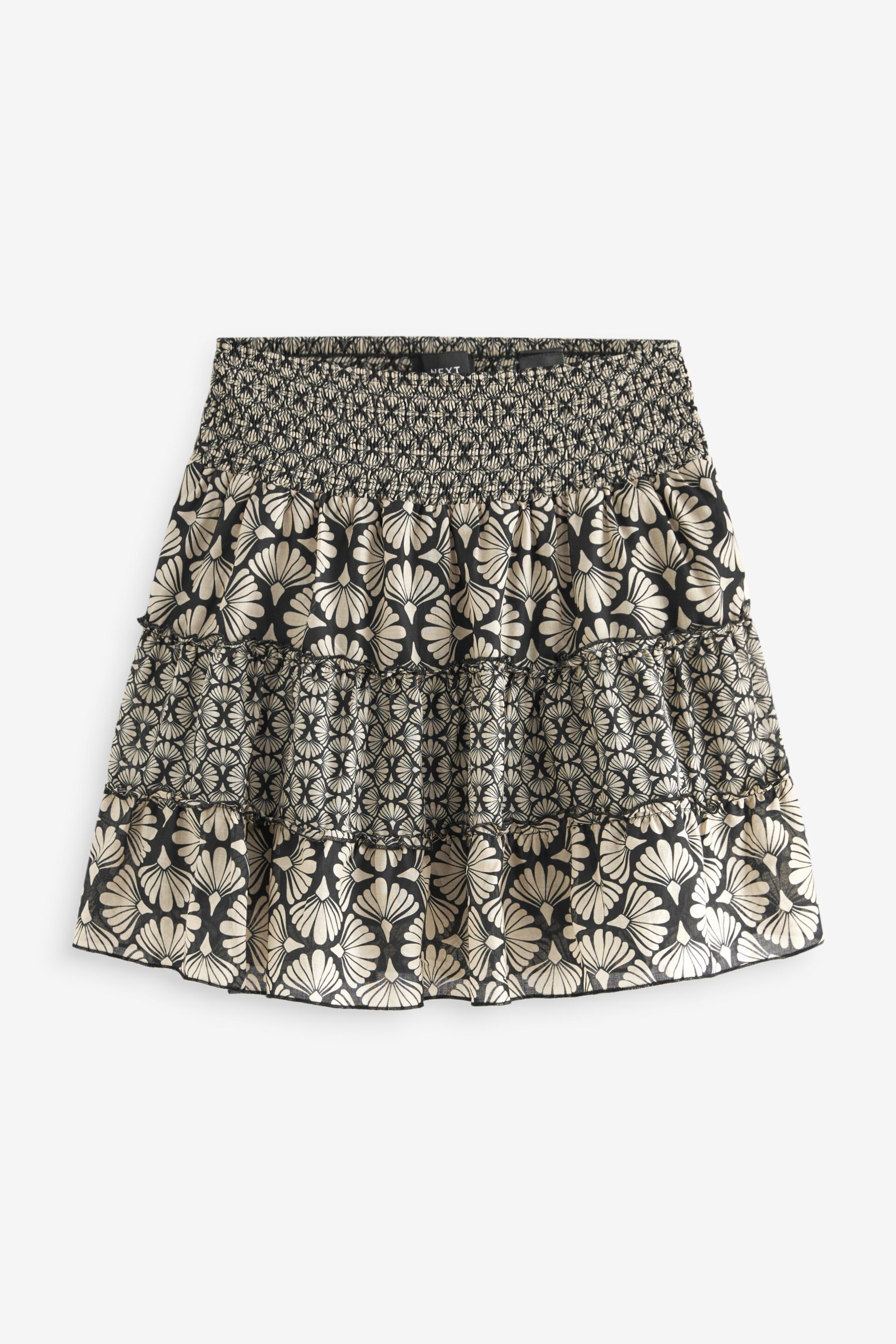 Black/Neutral Printed Co-ord Tiered Mini Skirt - Image 6 of 8