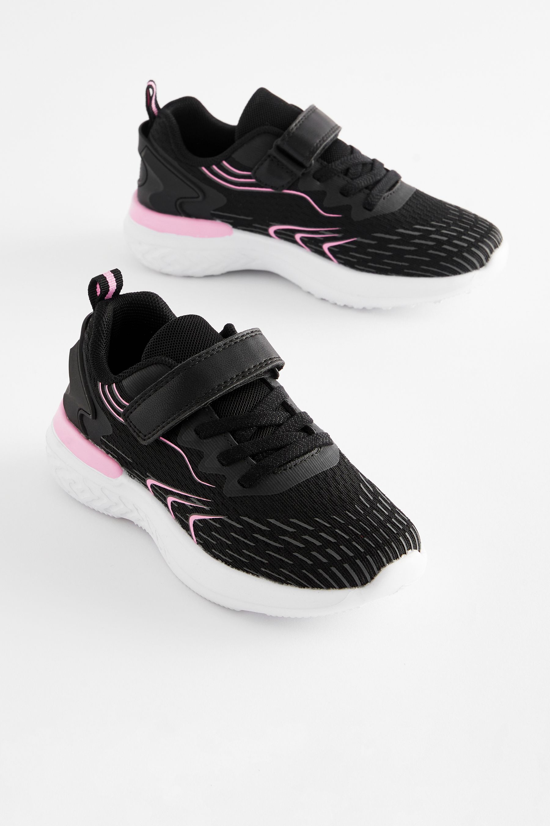 Buy Black Elastic Lace Up School Trainers from the Next UK online shop