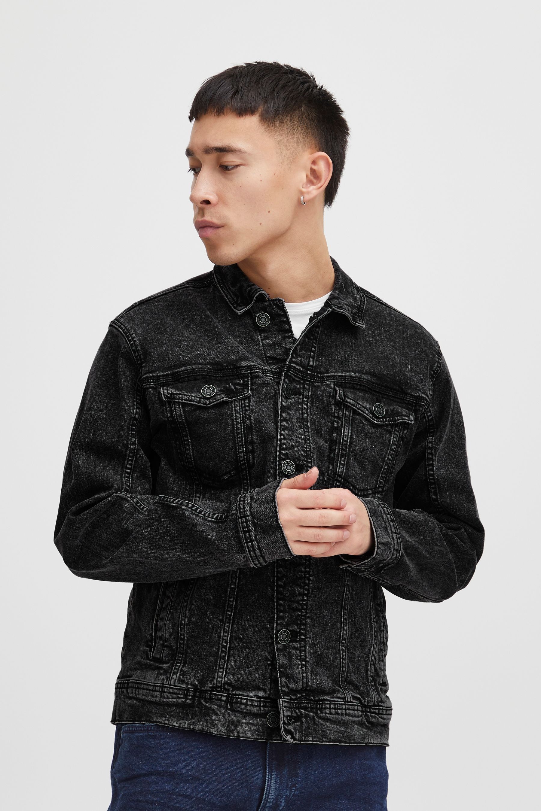 Buy Blend Black Authentic Denim Jacket With Branded Button Detail from Next Luxembourg
