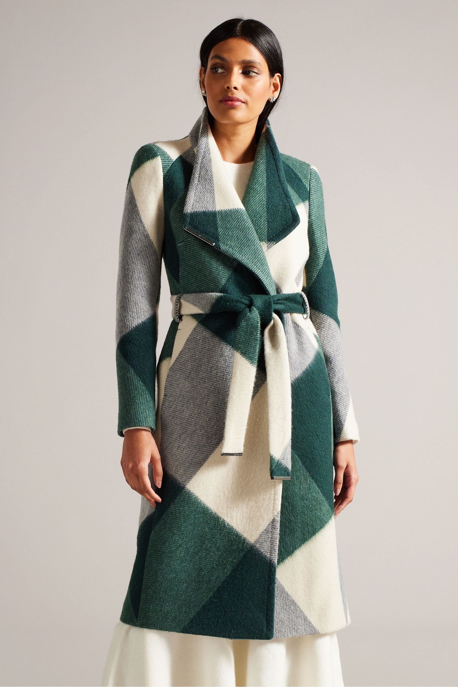 Ted baker check coat deals