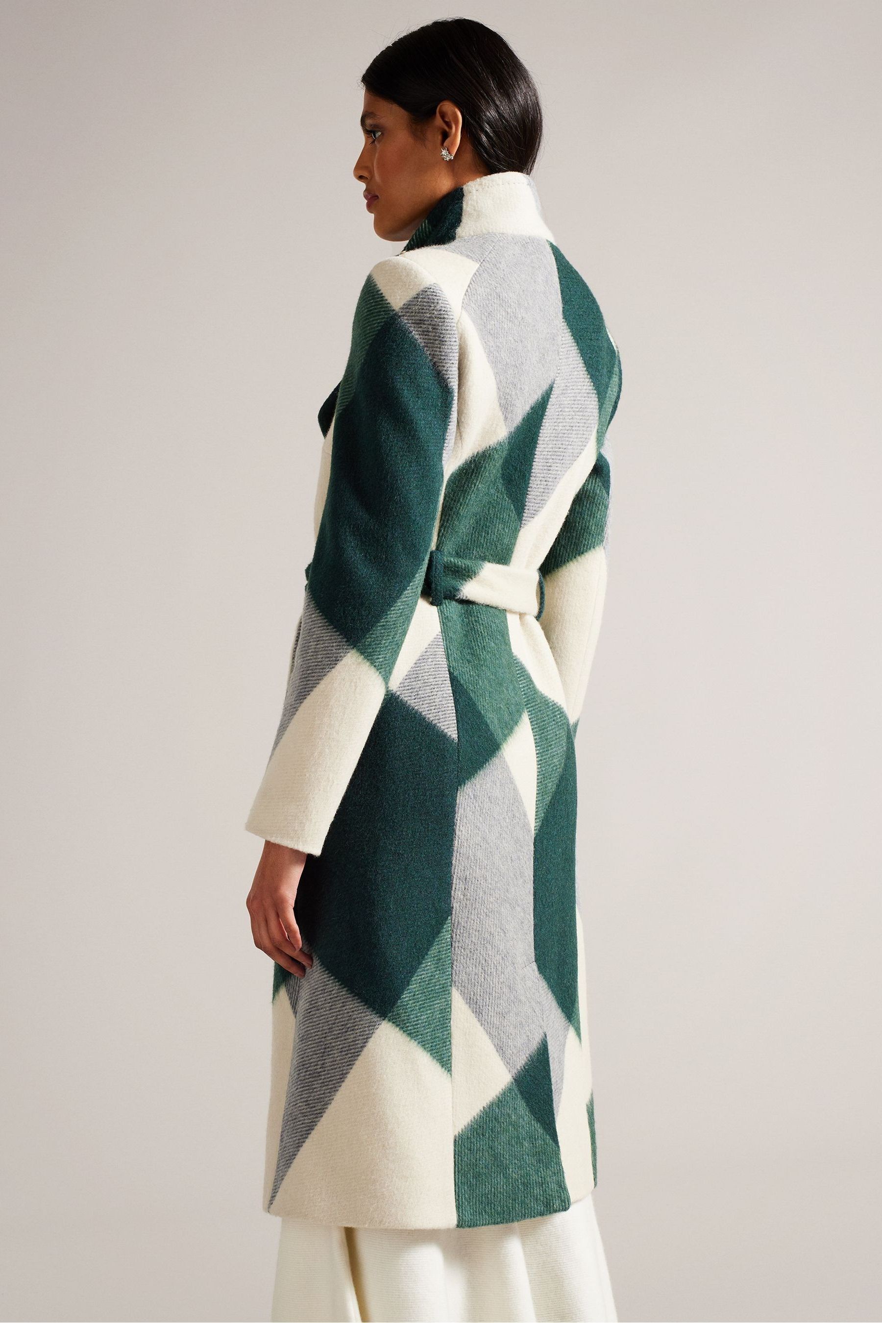 Buy Ted Baker Cream Rosetei Midi Wrap Coat from Next Luxembourg