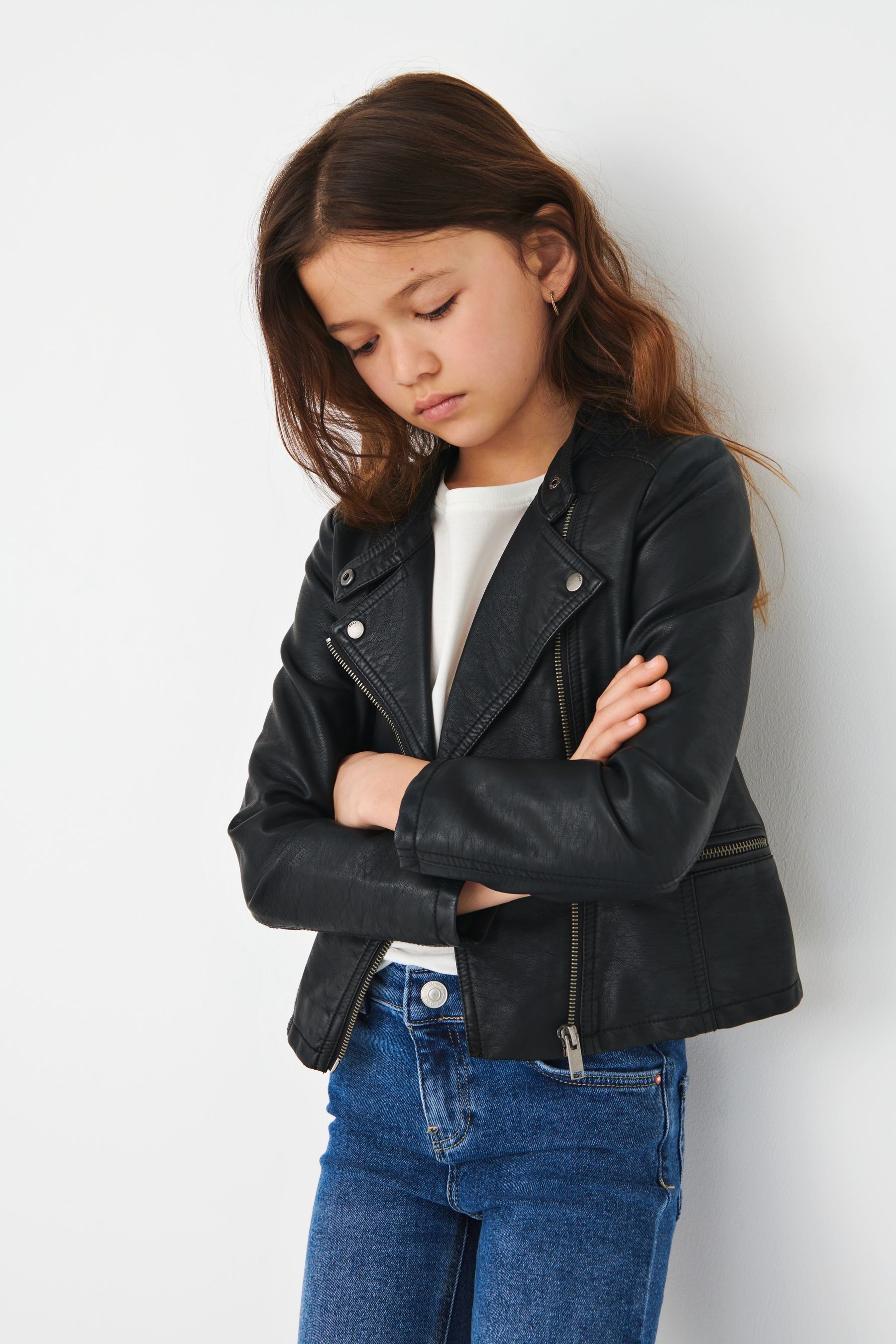 Buy ONLY KIDS Faux Leather Biker Jacket from the Next UK online shop