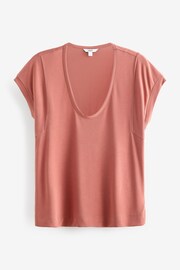 Rose Pink Premium Modal Rich Short Sleeve Scoop Neck T-Shirt - Image 6 of 7