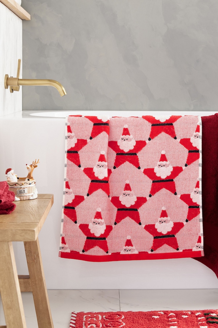 Buy Red Santa Star Christmas 100 Cotton Towels from Next South Africa