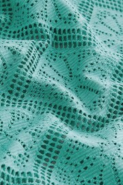 Teal Blue Crochet Cardigan - Image 6 of 6
