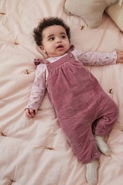 Pink Corduroy Baby Dungaree and Long Sleeve Bodysuit Set (0mths-2yrs) - Image 1 of 3