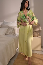 Lime Green Floral Lightweight Robe - Image 3 of 8
