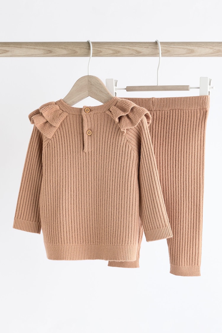 Mink Brown Knitted Baby Jumper & Legging Set (0mths-3yrs) - Image 6 of 13