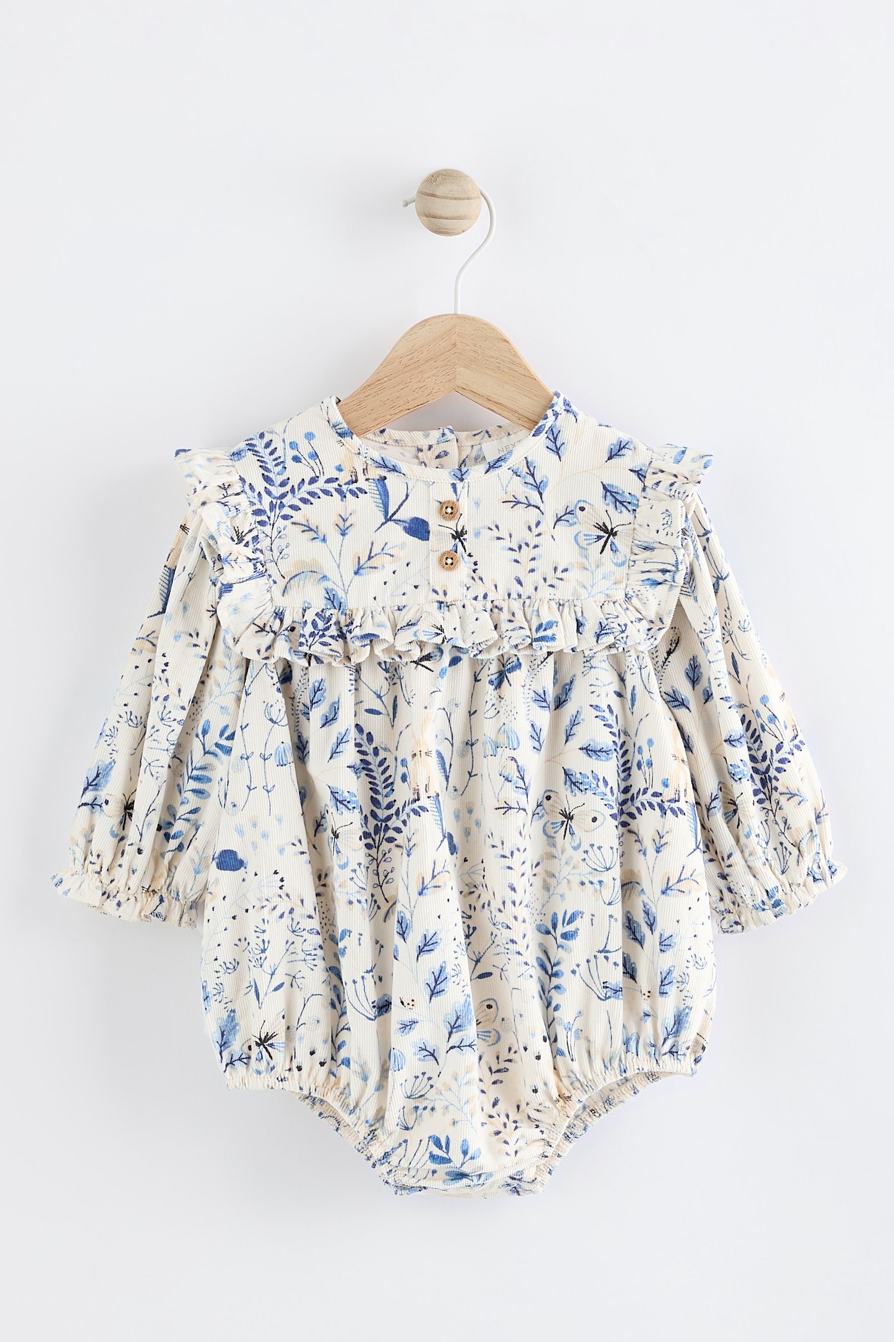Buy Blue Floral Baby Bloomer 100 Cotton Romper with Tights Set 0mths 3yrs from the Next UK online shop