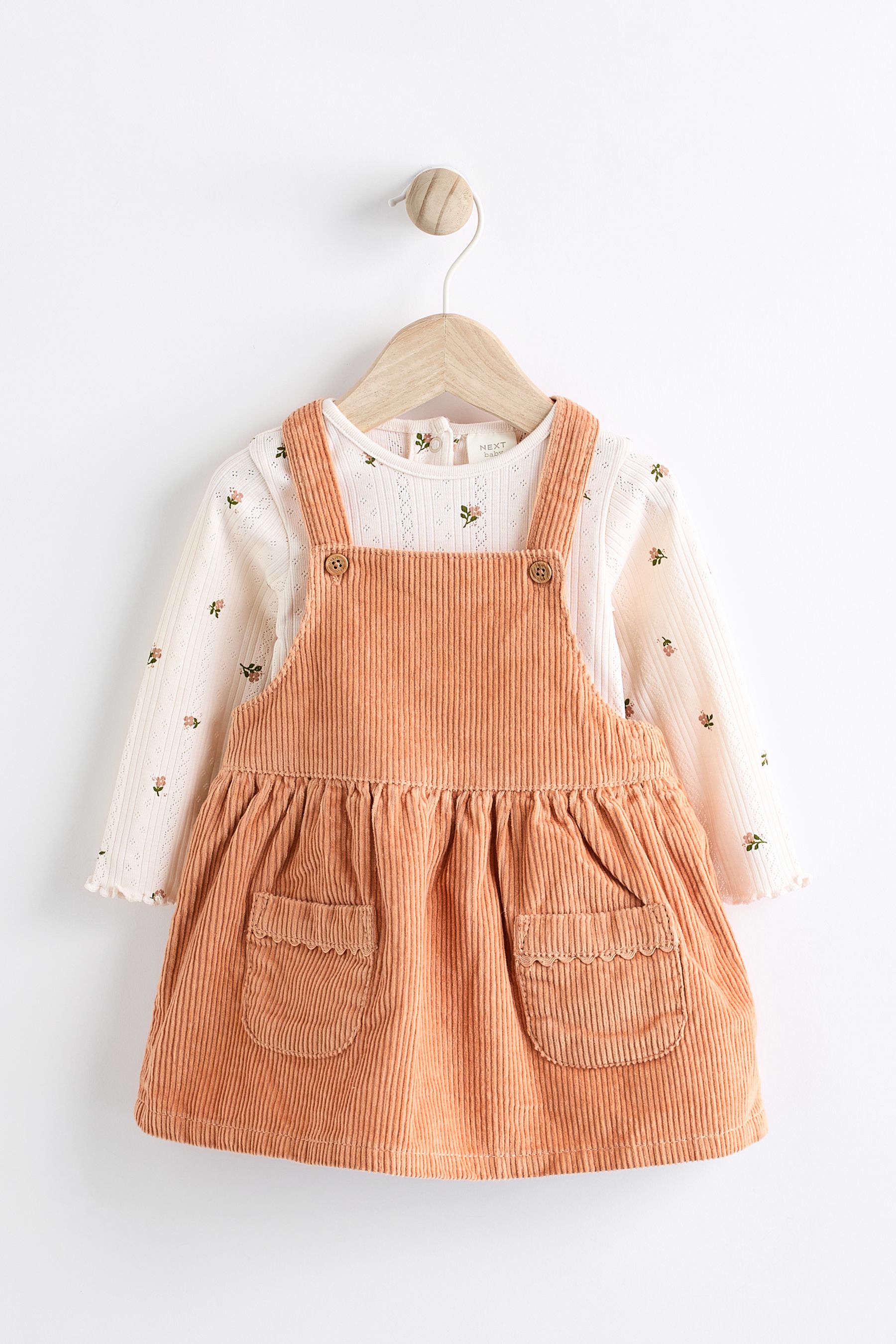 Buy Tan Brown Corduroy Baby Pinafore Dress 0mths 2yrs from Next Luxembourg
