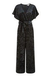 Yumi Black Velvet Kimono Sleeve Jumpsuit - Image 5 of 5