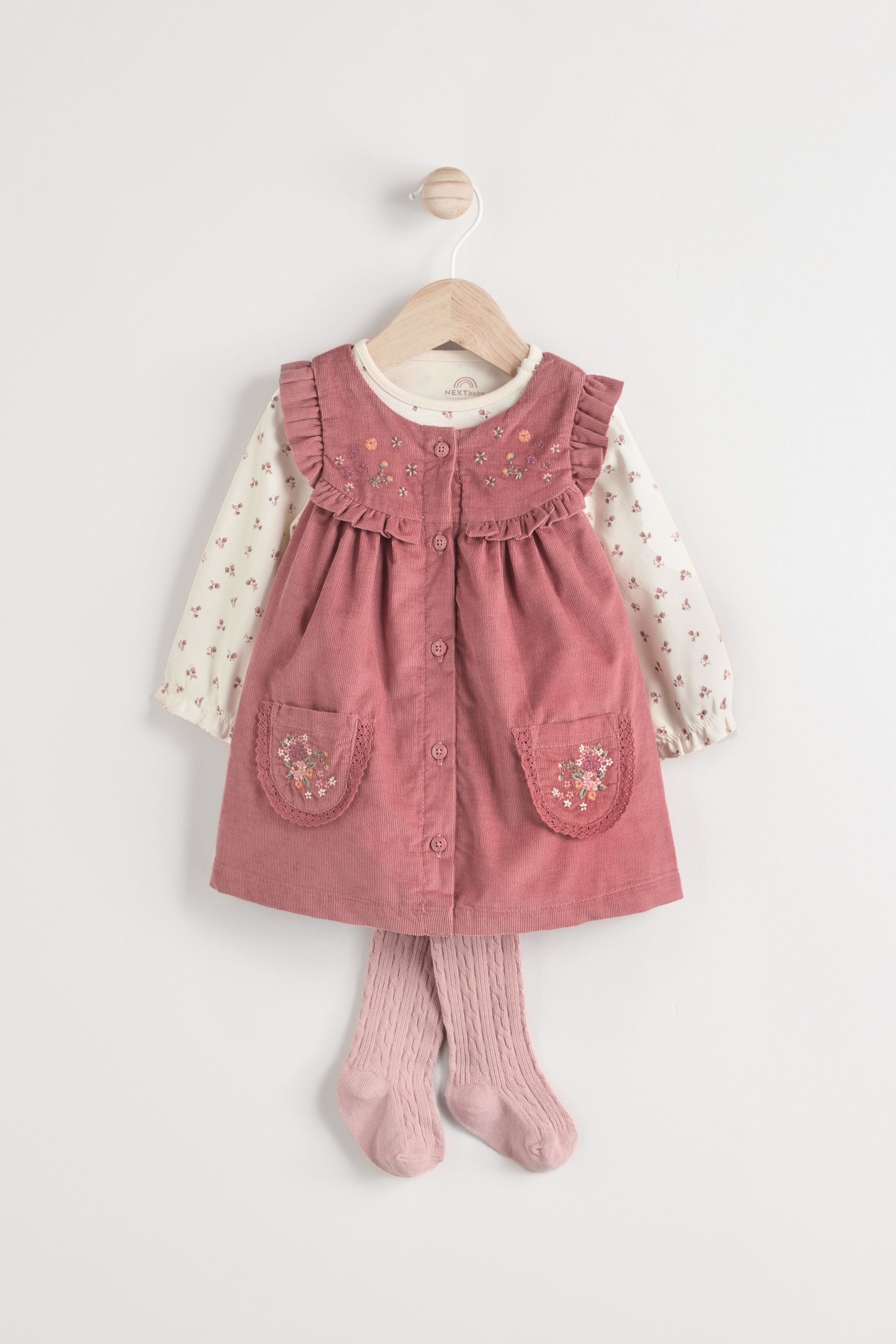 Baby girl red pinafore dress clearance