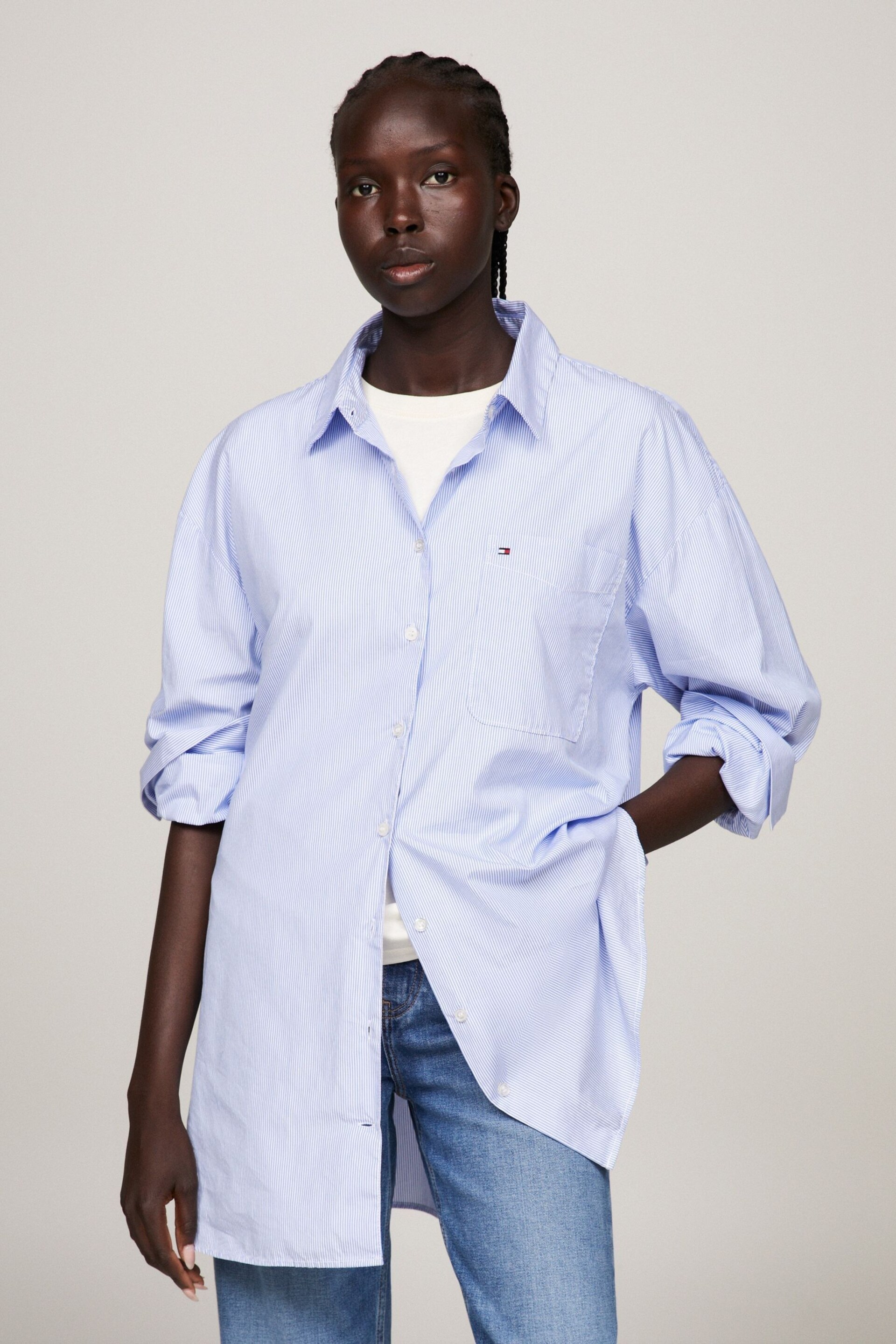 Tommy Hilfiger Loose Fit Blue Shirt - Image 4 of 9