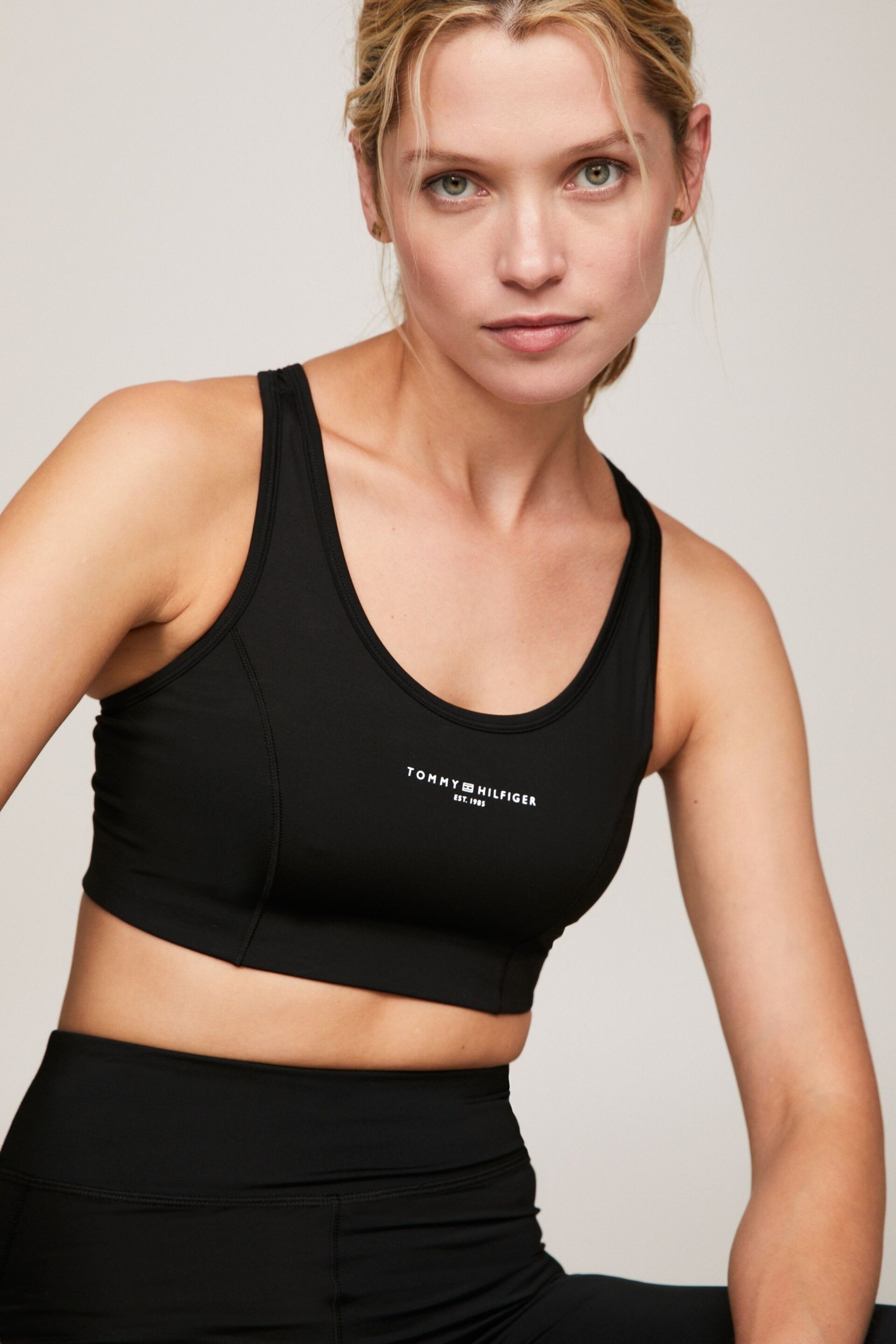 Tommy Hilfiger Essentials Sports Black Crop Top - Image 3 of 6