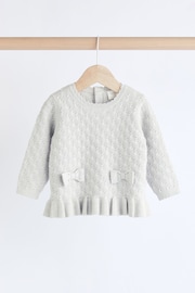 Grey 3D Bows - Baby Knitted Jumper And Leggings Set (0mths-3yrs) - 圖片 7，共 15