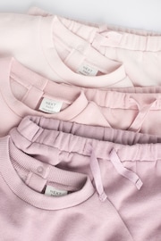 Pink/Cream Baby Sweatshirt & Joggers Set 6 Pack - Image 12 of 15