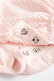 Pink/Cream Baby Long Sleeve Crinkle Bodysuits 2 Pack - Image 6 of 9