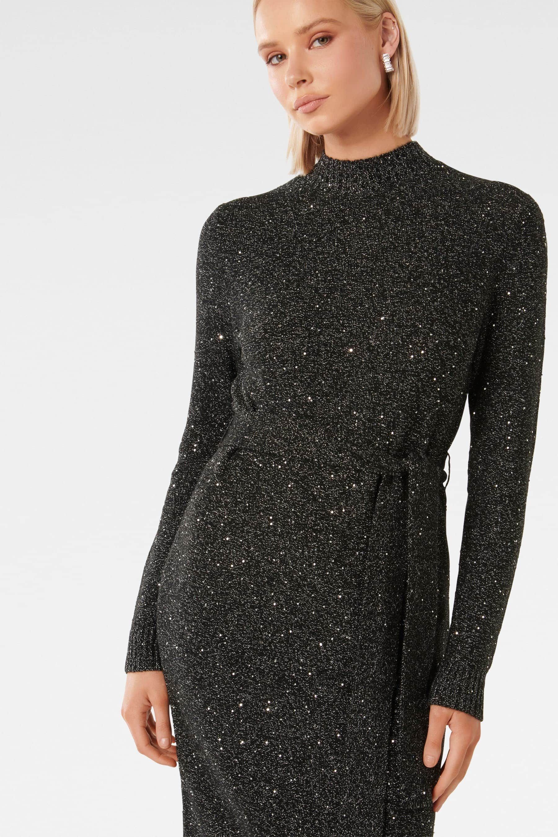 Forever new black glitter dress top
