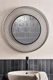 Black Wire Round Wall Mirror - Image 1 of 5