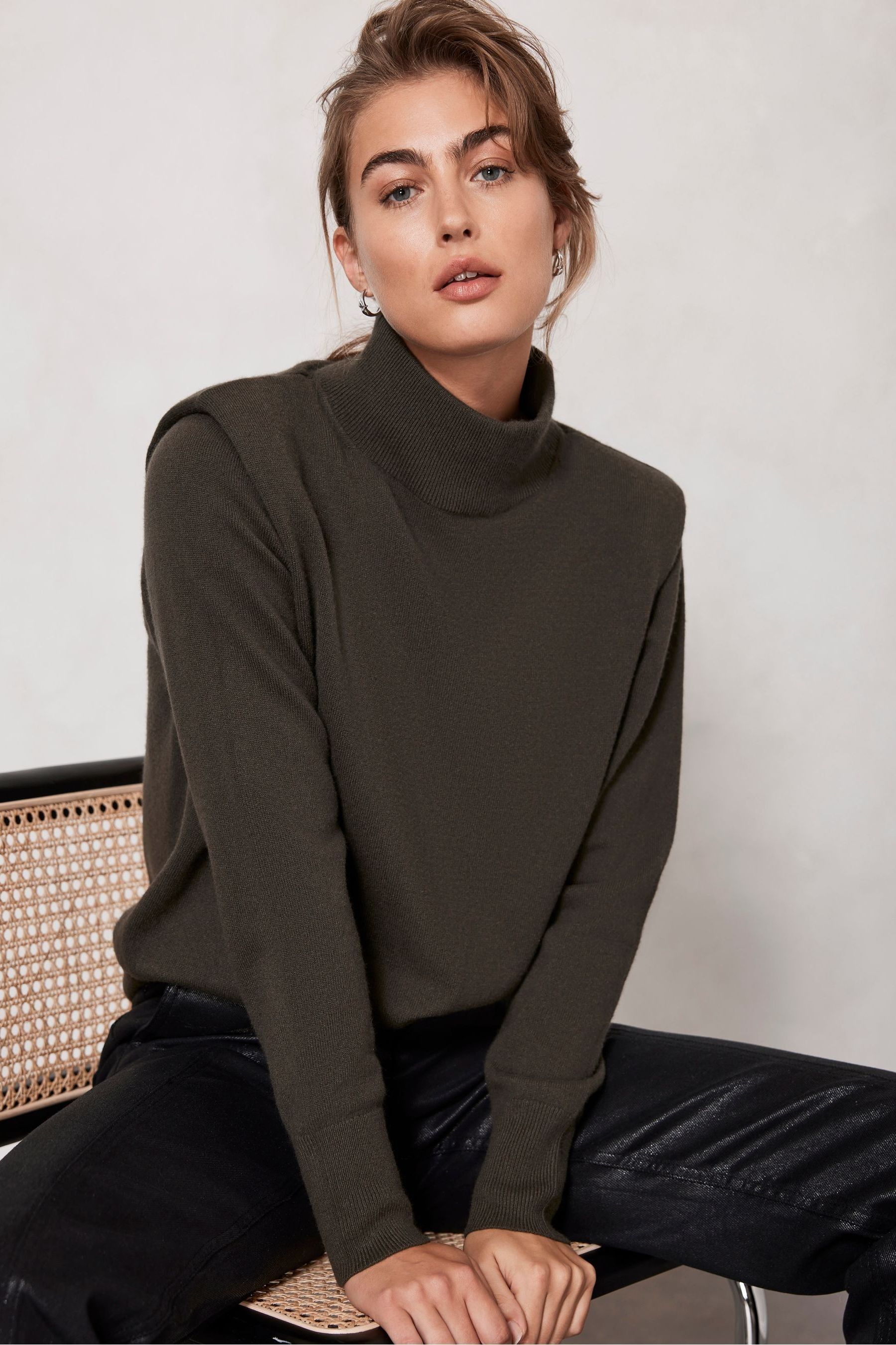 Buy Mint Velvet Green Turtle Neck Jumper from Next Luxembourg