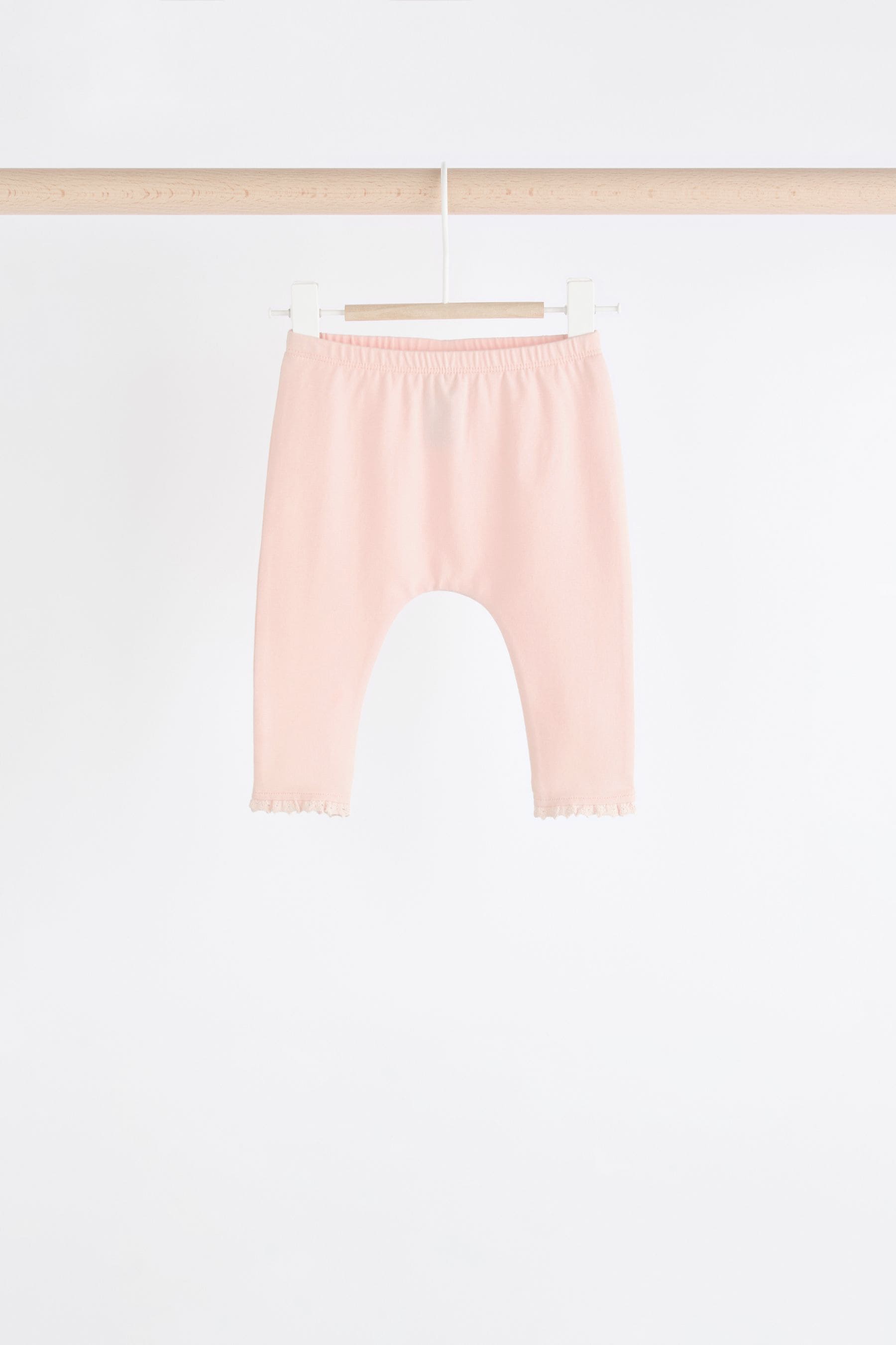White Pink Baby Leggings 4 Pack