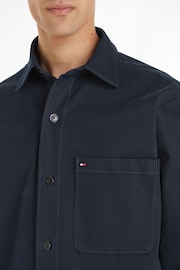 Tommy Hilfiger Blue Solid Bedford Overshirt - Image 3 of 6