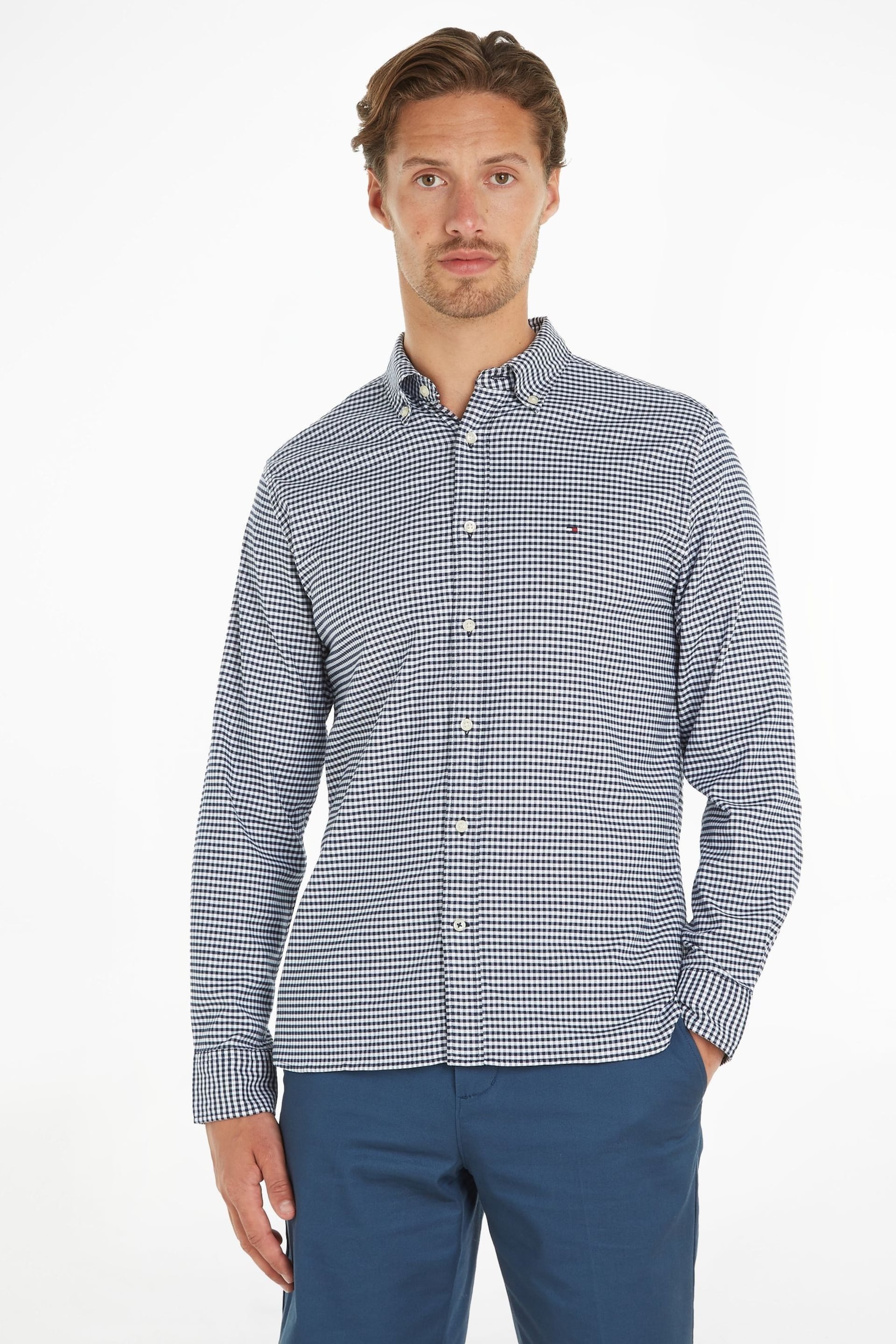 Tommy Hilfiger Blue 1985 Oxford Gingham Shirt - Image 1 of 6