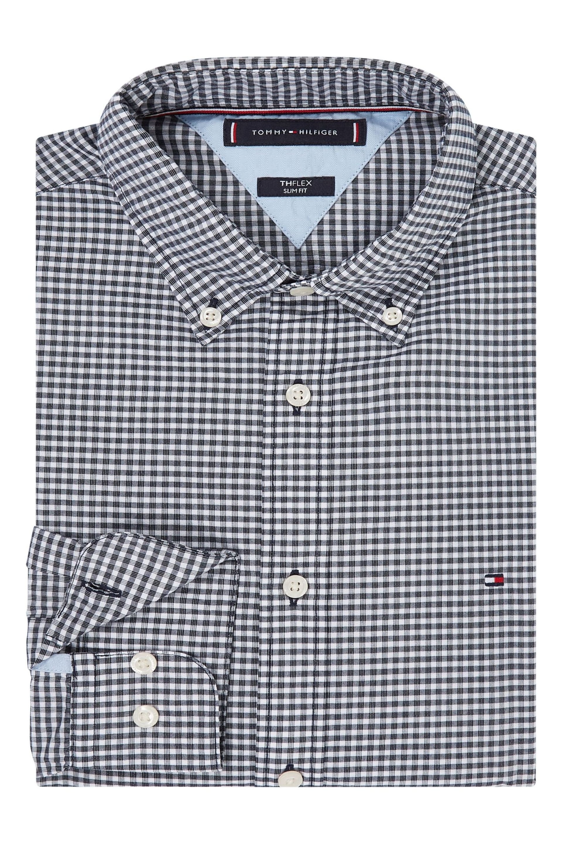 Tommy Hilfiger Blue B&T Textured Gingham Shirt - Image 3 of 4