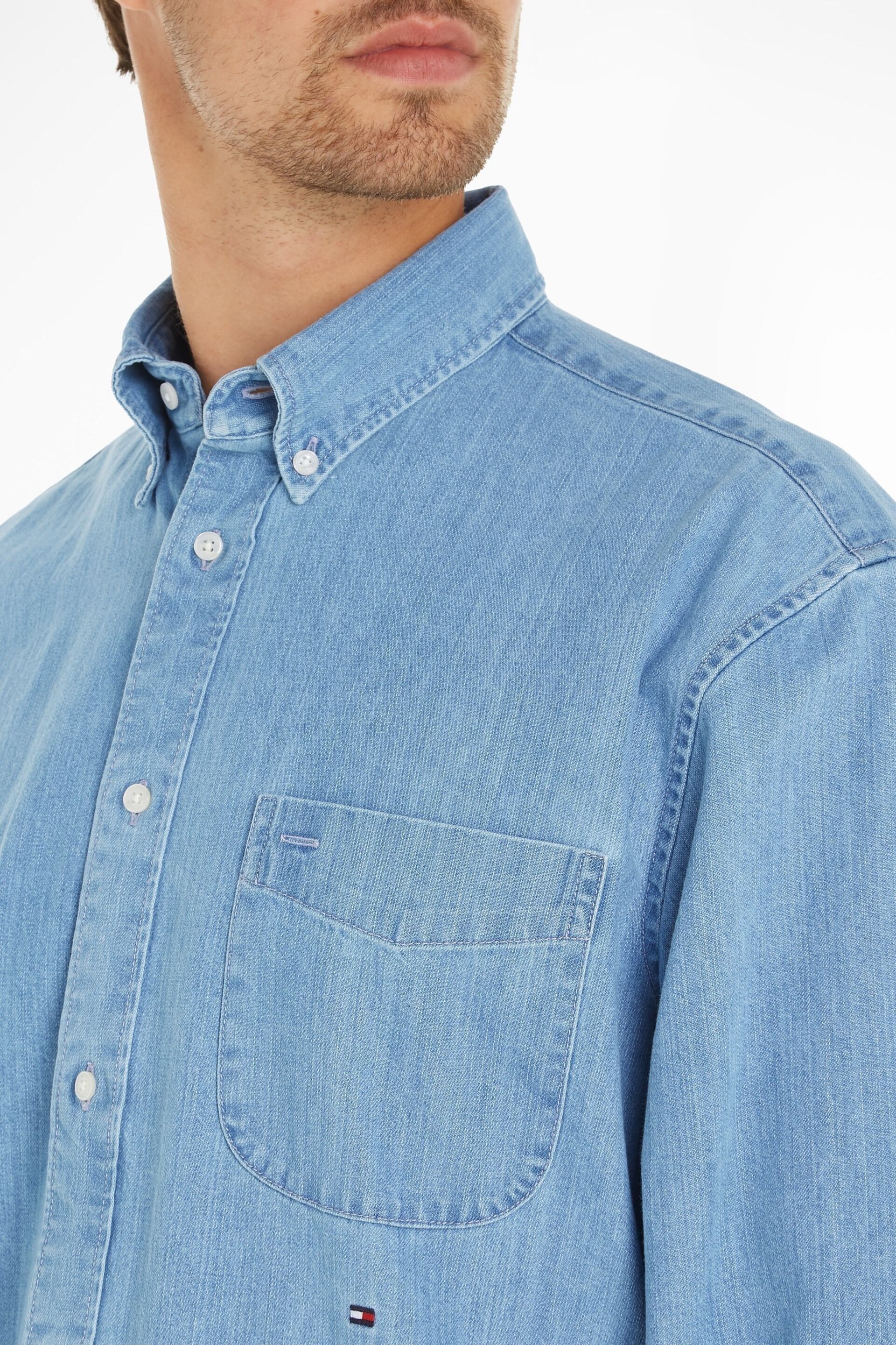 Tommy Hilfiger Blue Soft Denim Shirt - Image 3 of 6