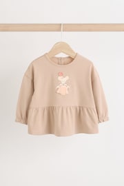 Chocolate Brown Ballerina Mouse Baby 100% Cotton Long Sleeve Top And Leggings Set - Image 7 of 14