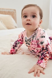 Pink Floral Baby Long Sleeve Frill Top And COUTURE Set - Image 4 of 14