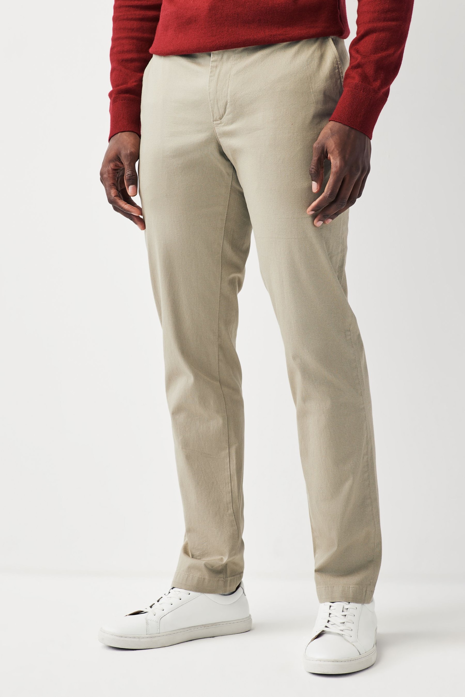 Tommy Hilfiger Denton Structure Chino Brown Trousers - Image 1 of 5