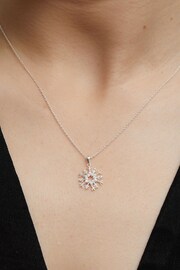 Simply Silver Silver Tone Snowflake Pendant Necklace - Image 3 of 4