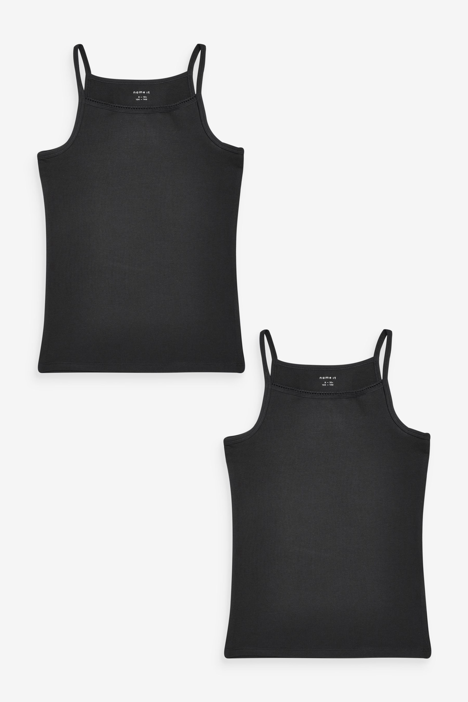 Name It Black Organic Cotton Vest 2 Pack - Image 1 of 5