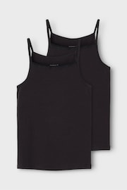 Name It Black Organic Cotton Vest 2 Pack - Image 2 of 5