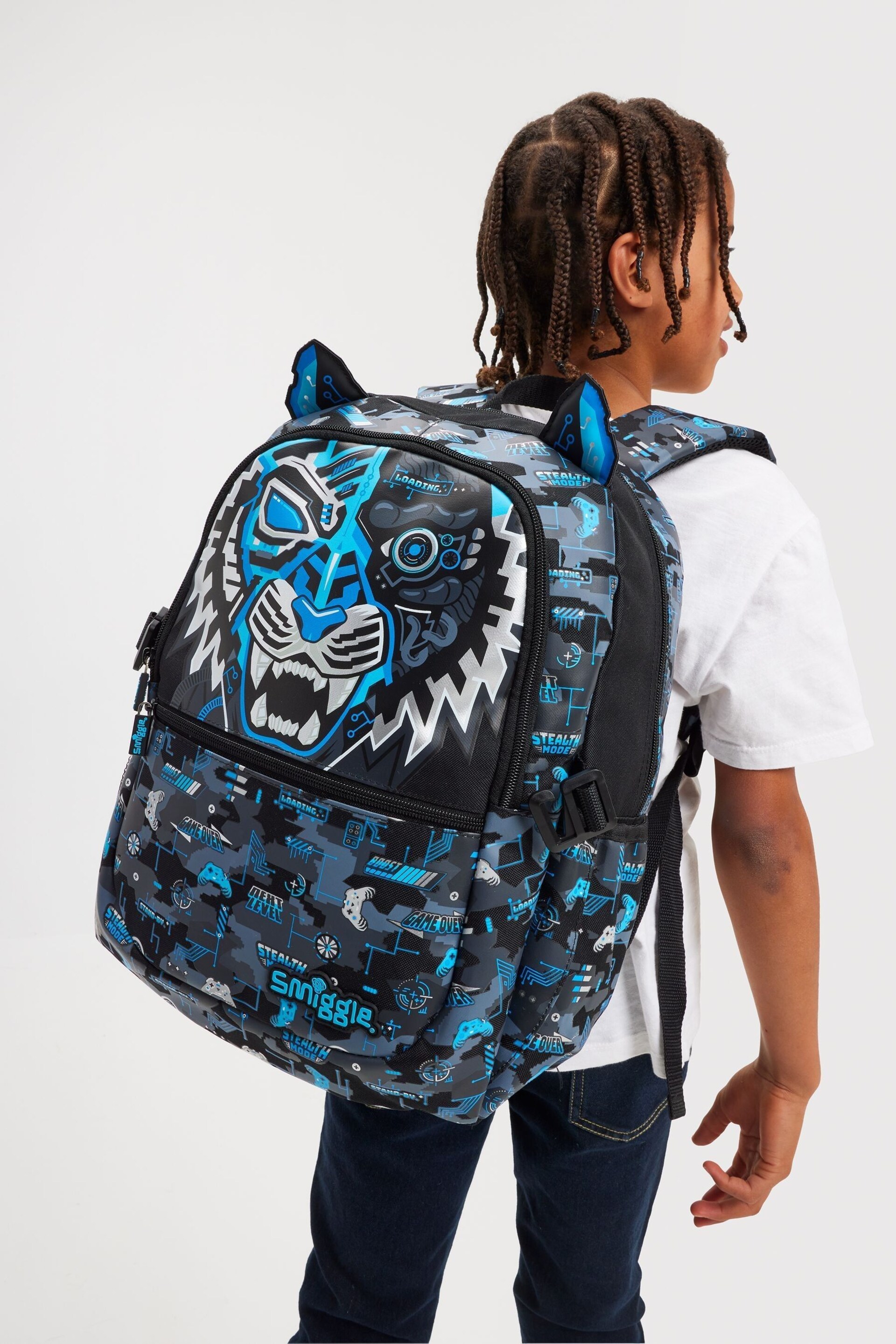 Smiggle Black Hi There Classic Attach Backpack - Image 2 of 5